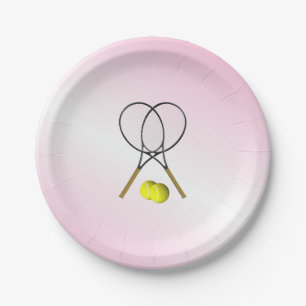Tennis Pink Sports Paper Plate
