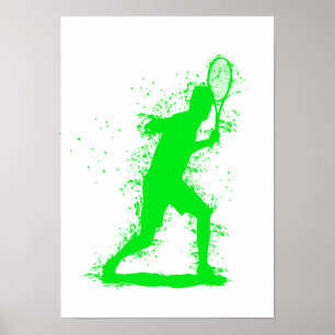 Tennis Player - Abstract Watercolor Art Poster