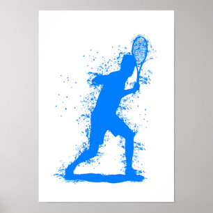 Tennis Player - Abstract Watercolor Art Poster