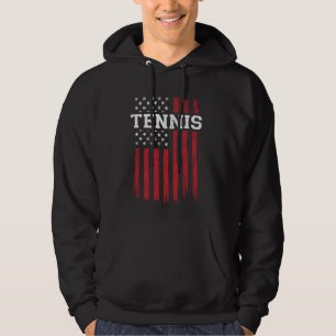 Tennis Player American Flag USA Patriot Patriotic Hoodie