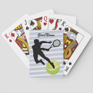 Tennis Player and Ball personalise with name Playing Cards