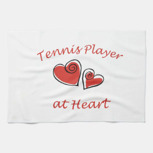Tennis Player at Heart Tea Towel