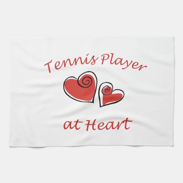 Tennis Player at Heart Tea Towel (Horizontal)