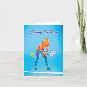 Tennis Player Birthday Card