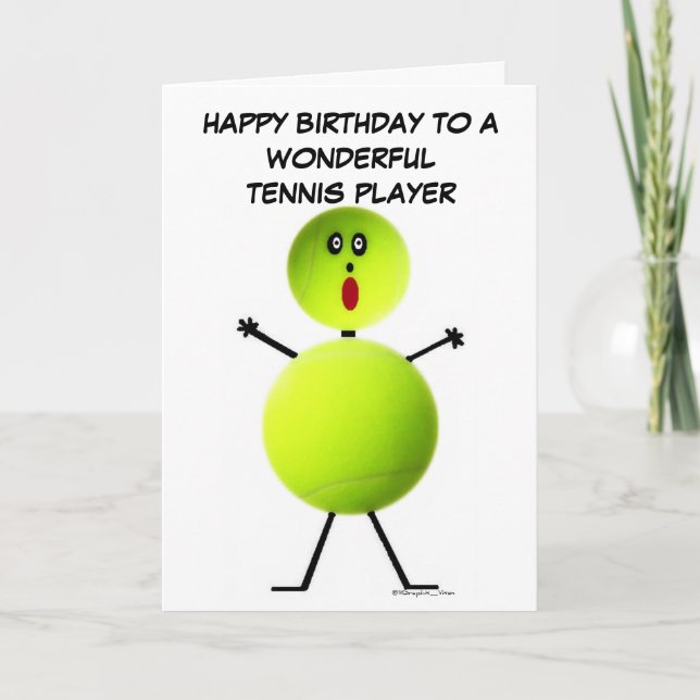 Tennis Player Birthday Card (Front)