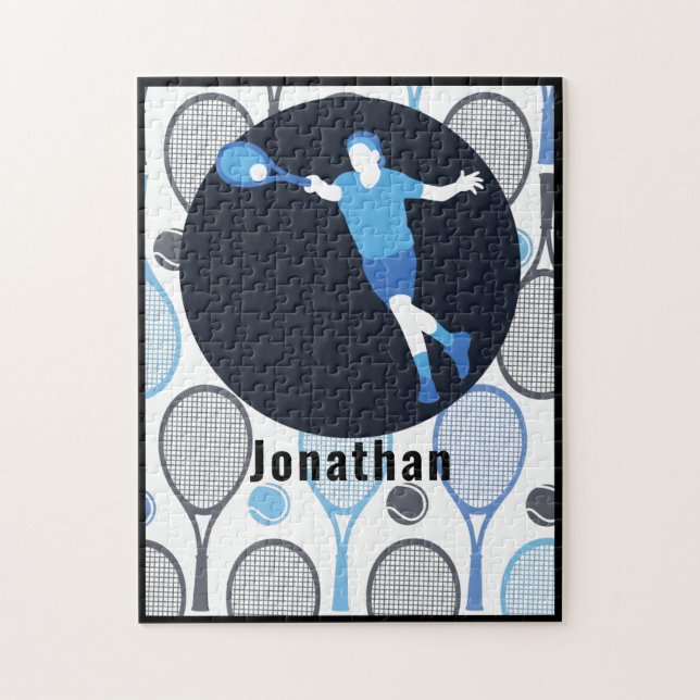Tennis Player Coach Personalised Your Name Sport Jigsaw Puzzle (Vertical)