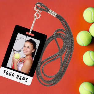 Tennis Player Coach Your Photo & Name Personalised ID Badge
