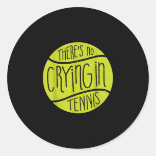 Tennis player crying tennis ball funny sport gift classic round sticker