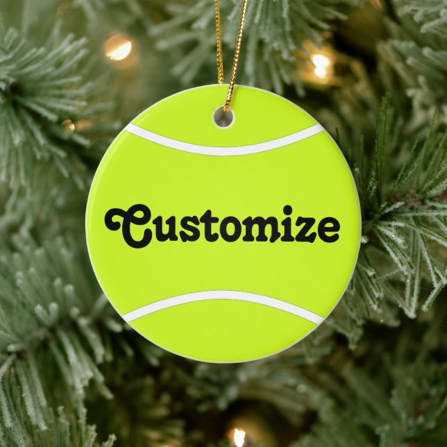 Tennis Player Custom Name/Text Christmas Ornament (Tree)