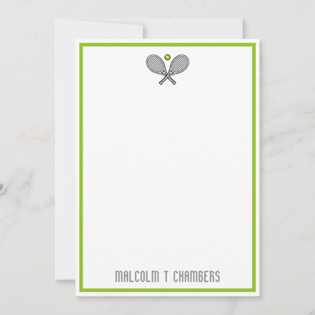 Tennis Player customised name note card (Front)