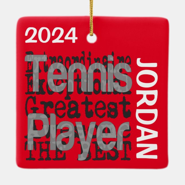 Tennis Player Extraordinaire CUSTOM Ceramic Ornament (Back)
