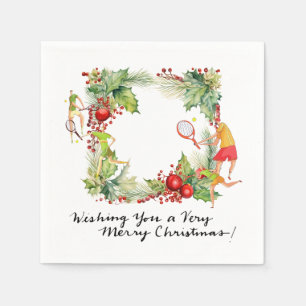 Tennis Player for Christmas Party Napkin