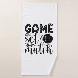 Tennis Player   Game Set Match Bath Towel