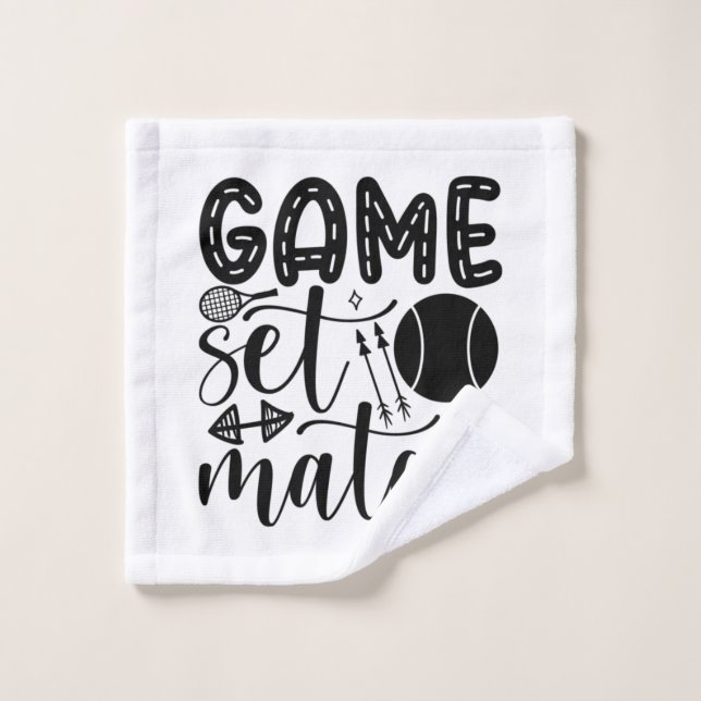 Tennis Player | Game Set Match Wash Cloth (Wash Cloth)