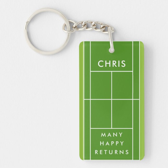 Tennis Player Gift  Key Ring (Front)