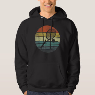 Tennis Player Gifts Retro Sunset Tennis Racquet &  Hoodie