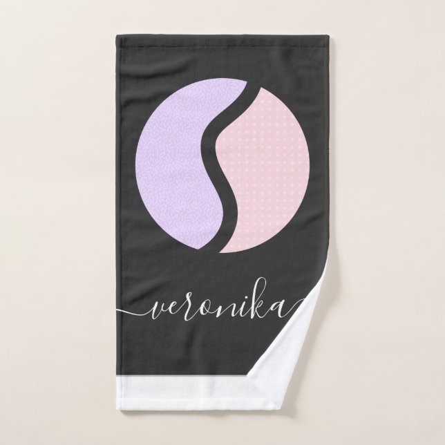 Tennis Player Girl Name Pink Ball Cute Calligraphy Hand Towel (Hand Towel)