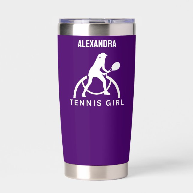 Tennis Player Girl, Tennis Girl  Birthday Insulate Insulated Tumbler (Front)