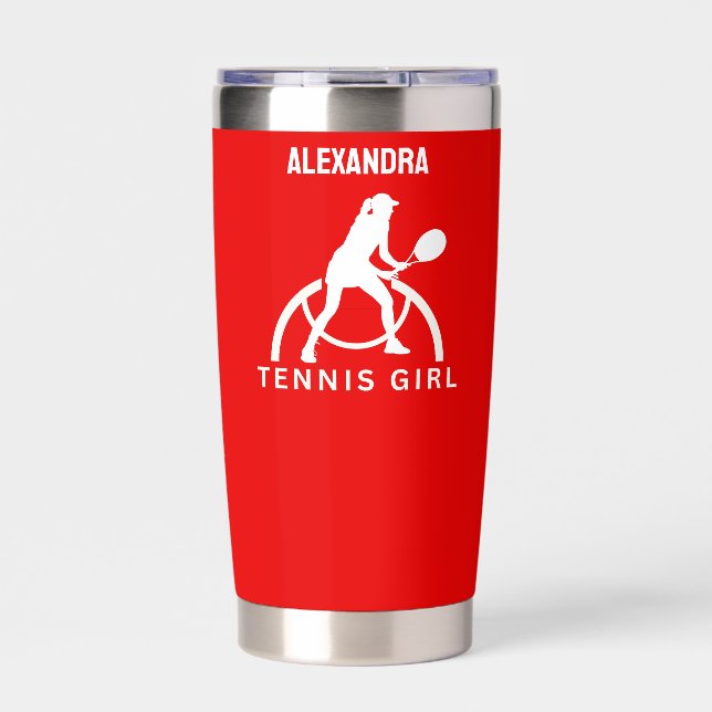 Tennis Player Girl, Tennis Girl  Birthday Insulate Insulated Tumbler (Front)