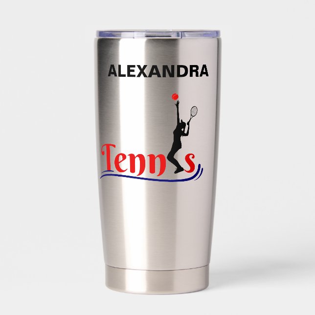 Tennis Player Girl, Tennis Girl  Birthday Insulated Tumbler (Front)