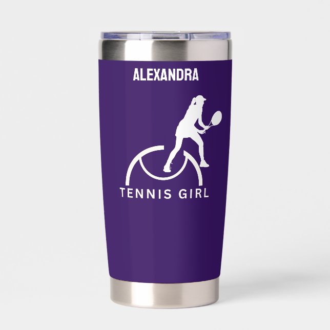 Tennis Player Girl, Tennis Girl  Birthday Insulated Tumbler (Front)