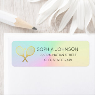 Tennis Player Gradient Plant Return Address Label