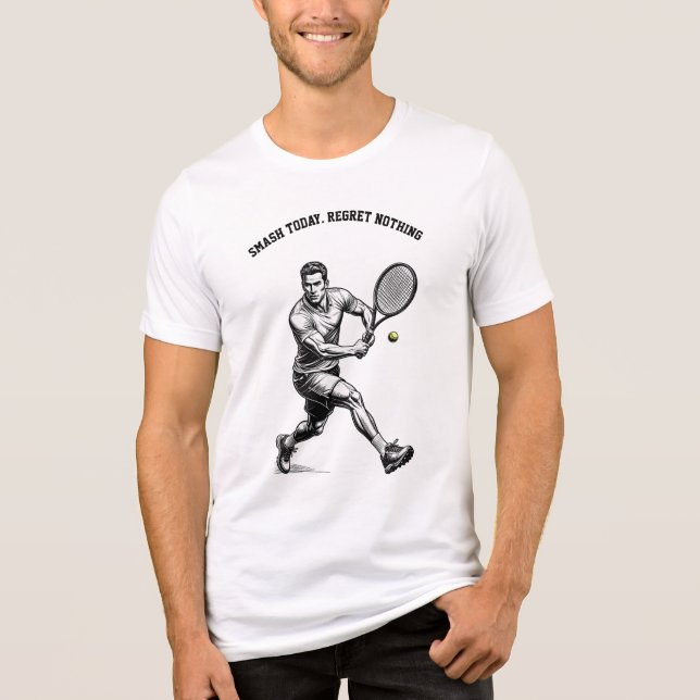 Tennis Player Graphic T-Shirt – Dynamic Sports Tri-Blend Shirt (Front)