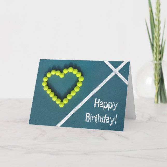 Tennis Player Happy Birthday Card (Front)