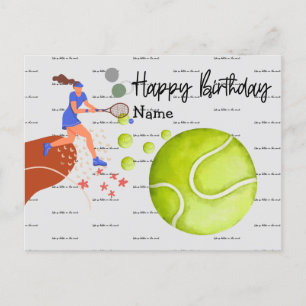 Tennis Player is playing Happy Birthday  Postcard