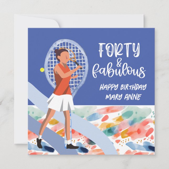 Tennis  Player is playing Tennis 40th Birthday  (Front)