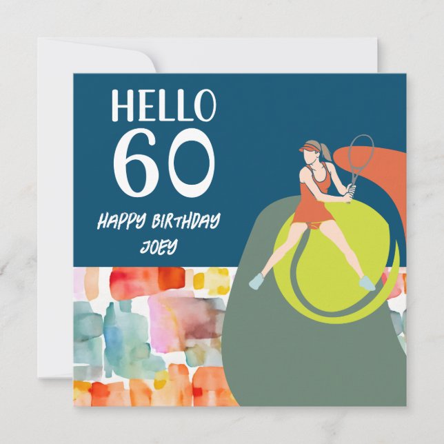 Tennis  Player is playing Tennis 60th Birthday  (Front)