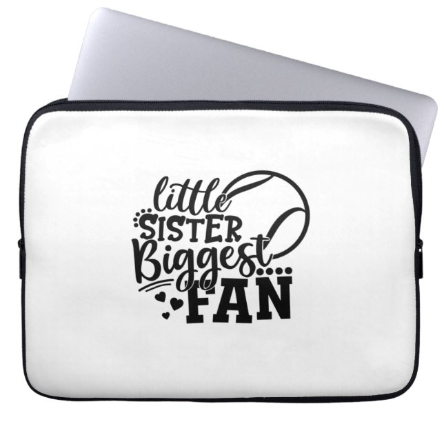 Tennis Player | Little Sister Biggest Fan Tennis Laptop Sleeve (Front)