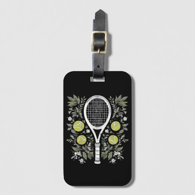 Tennis Player Luggage Tag (Front Vertical)