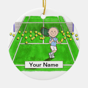 Tennis Player, Male Ceramic Tree Decoration