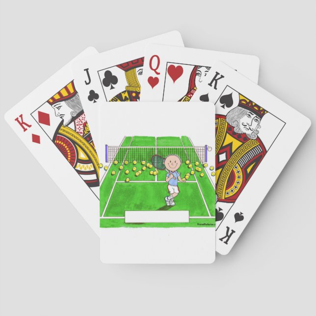 Tennis Player, Male - Personalised Cartoon Playing Cards (Back)