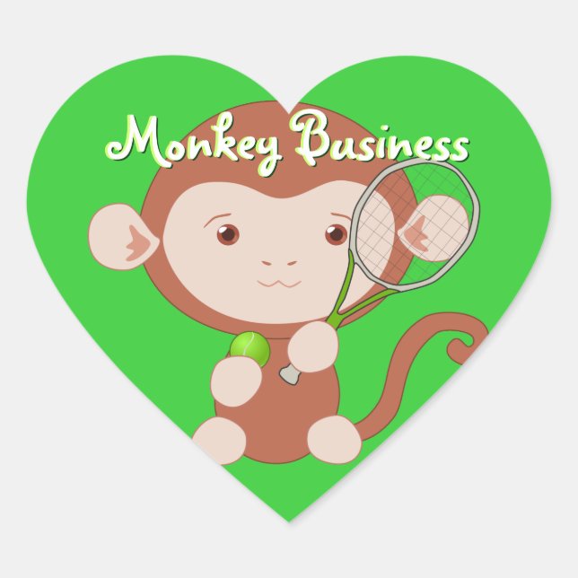 Tennis Player Monkey Stickers (Front)