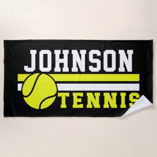 Tennis Player NAME Ball Game Court Personalised Beach Towel