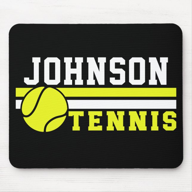 Tennis Player NAME Ball Game Court Personalised Mouse Mat (Front)