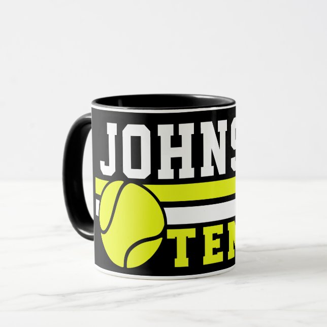 Tennis Player NAME Ball Game Court Personalised Mug (Front Left)