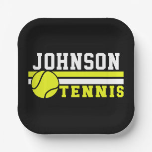 Tennis Player NAME Ball Game Court Personalised Paper Plate
