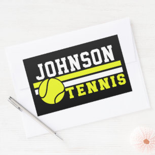 Tennis Player NAME Ball Game Court Personalised Rectangular Sticker