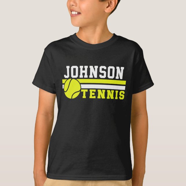 Tennis Player NAME Ball Game Court Personalised T-Shirt (Front)