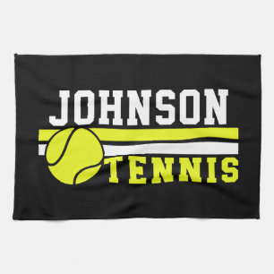 Tennis Player NAME Ball Game Court Personalised Tea Towel