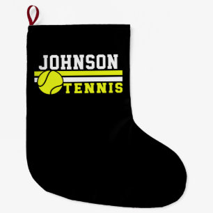 Tennis Player NAME Ball Game Court Personalized Large Christmas Stocking