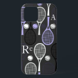 Tennis Player Name Letters Personalised Sport Team iPhone 12 Case<br><div class="desc">This cool personalised iPhone case would make an amazing gift for your favourite tennis player/coach! Easily add your own initials or any other custom text by clicking on the "customise" button. You can also change the letter's size, font and colour. For more amazing tennis themed iPhone cases like this one...</div>