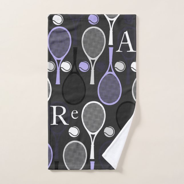 Tennis Player Name Letters Personalised Sport Team Hand Towel (Hand Towel)