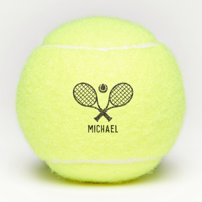 Tennis Player Name Monogram Personalised Balls (Front)
