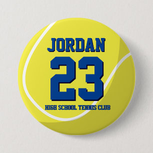 Tennis Player Number School Sports Team Button