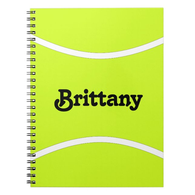 Tennis Player or Team Name Custom Text Notebook (Front)