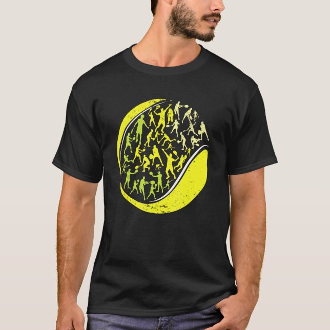 Tennis Player Positions I Tennis Balls Racket Tenn T-Shirt (Front)